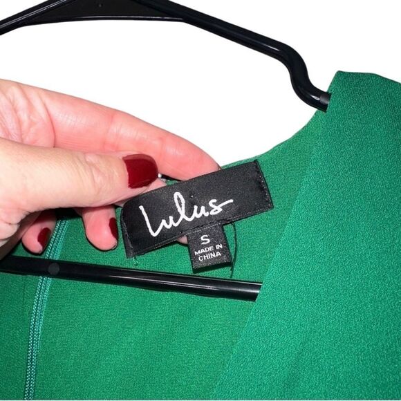 🔸BUNDLE ONLY🔸|EUC| LULU’S Jewel Green Tie Front Skater Dress - Picture 6 of 7